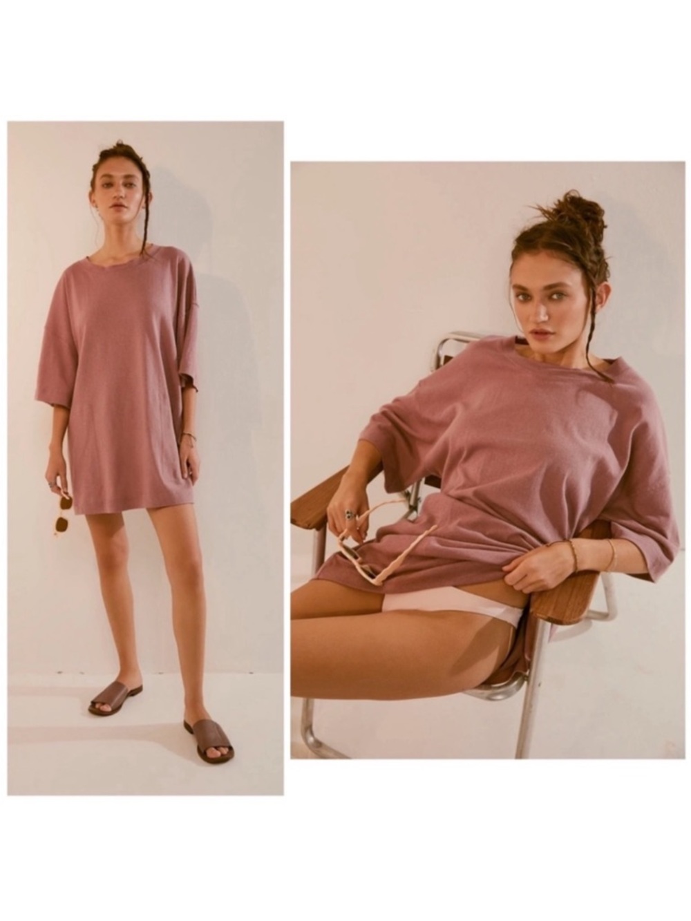 Free People Beach extreme crewneck T-shirt dress.